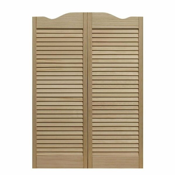Parche 30 x 42 in. Dixieland Louvered Cafe Door, Unfinished Pine PA3029665